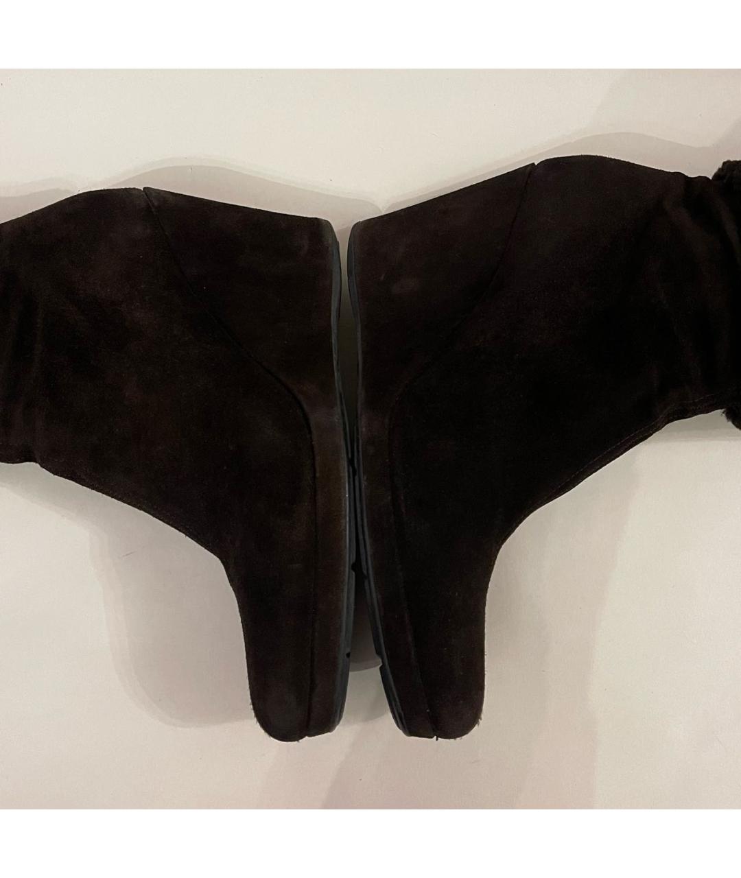 PRADA Коричневые замшевые полусапоги, фото 4
