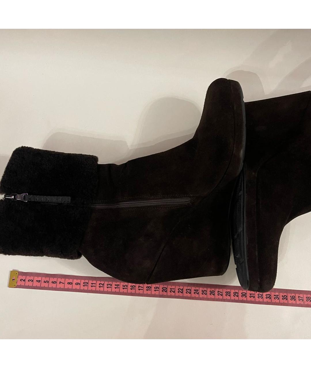 PRADA Коричневые замшевые полусапоги, фото 6