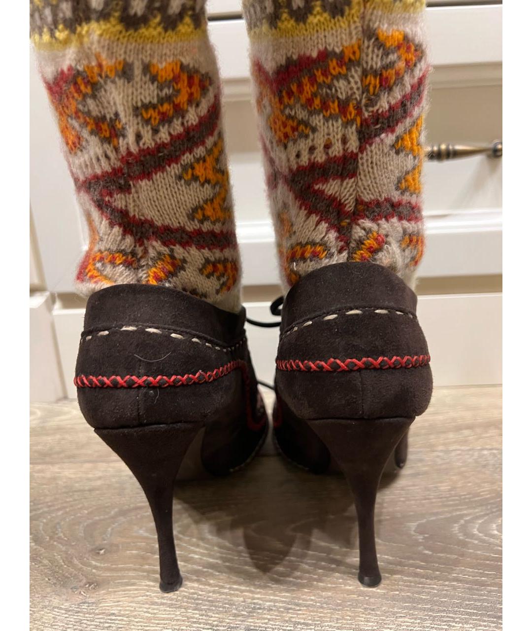 ALEXANDER MCQUEEN Мульти замшевые сапоги, фото 4