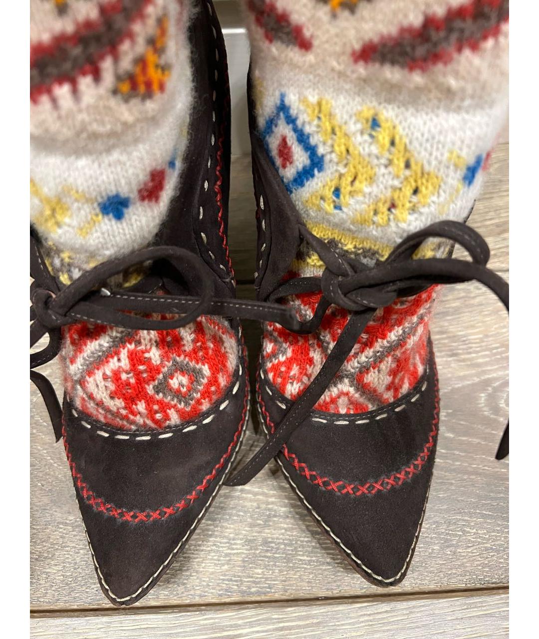 ALEXANDER MCQUEEN Мульти замшевые сапоги, фото 3