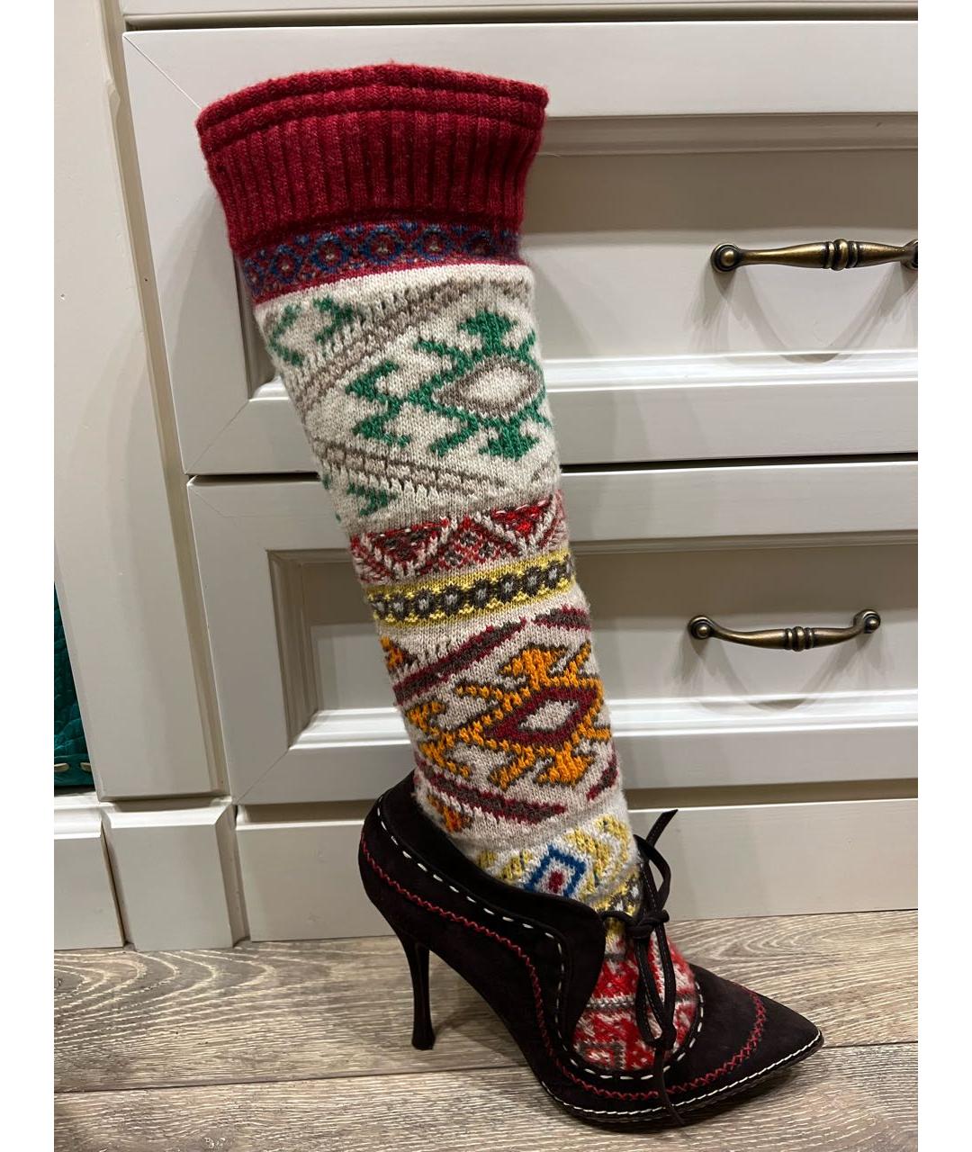 ALEXANDER MCQUEEN Мульти замшевые сапоги, фото 5