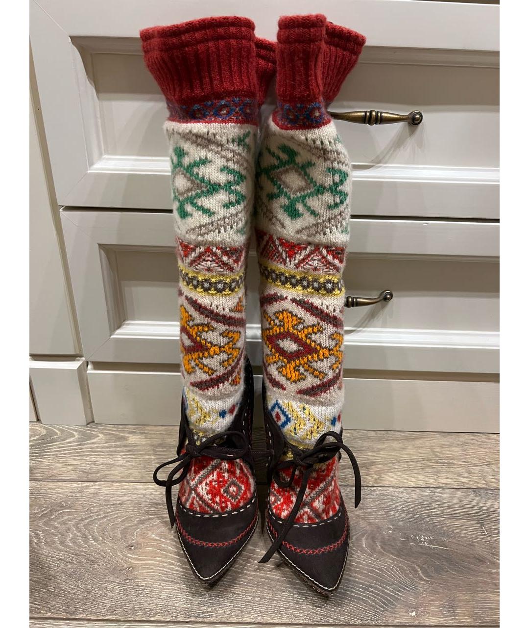 ALEXANDER MCQUEEN Мульти замшевые сапоги, фото 2