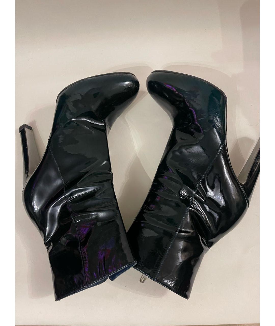 SERGIO ROSSI Темно-синие ботильоны из лакированной кожи, фото 5