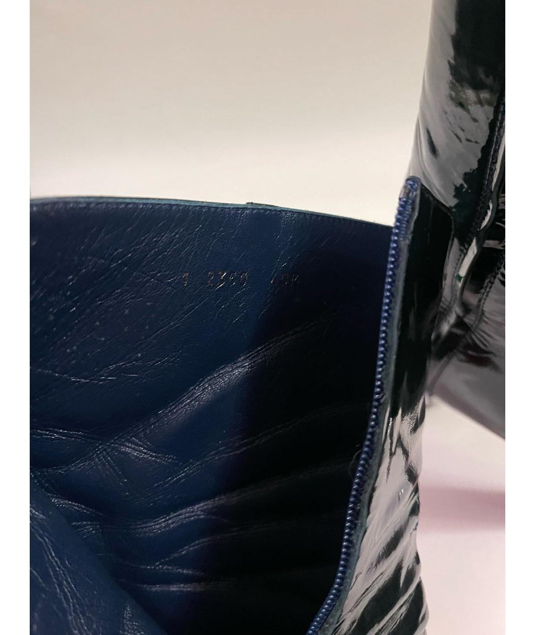 SERGIO ROSSI Темно-синие ботильоны из лакированной кожи, фото 6