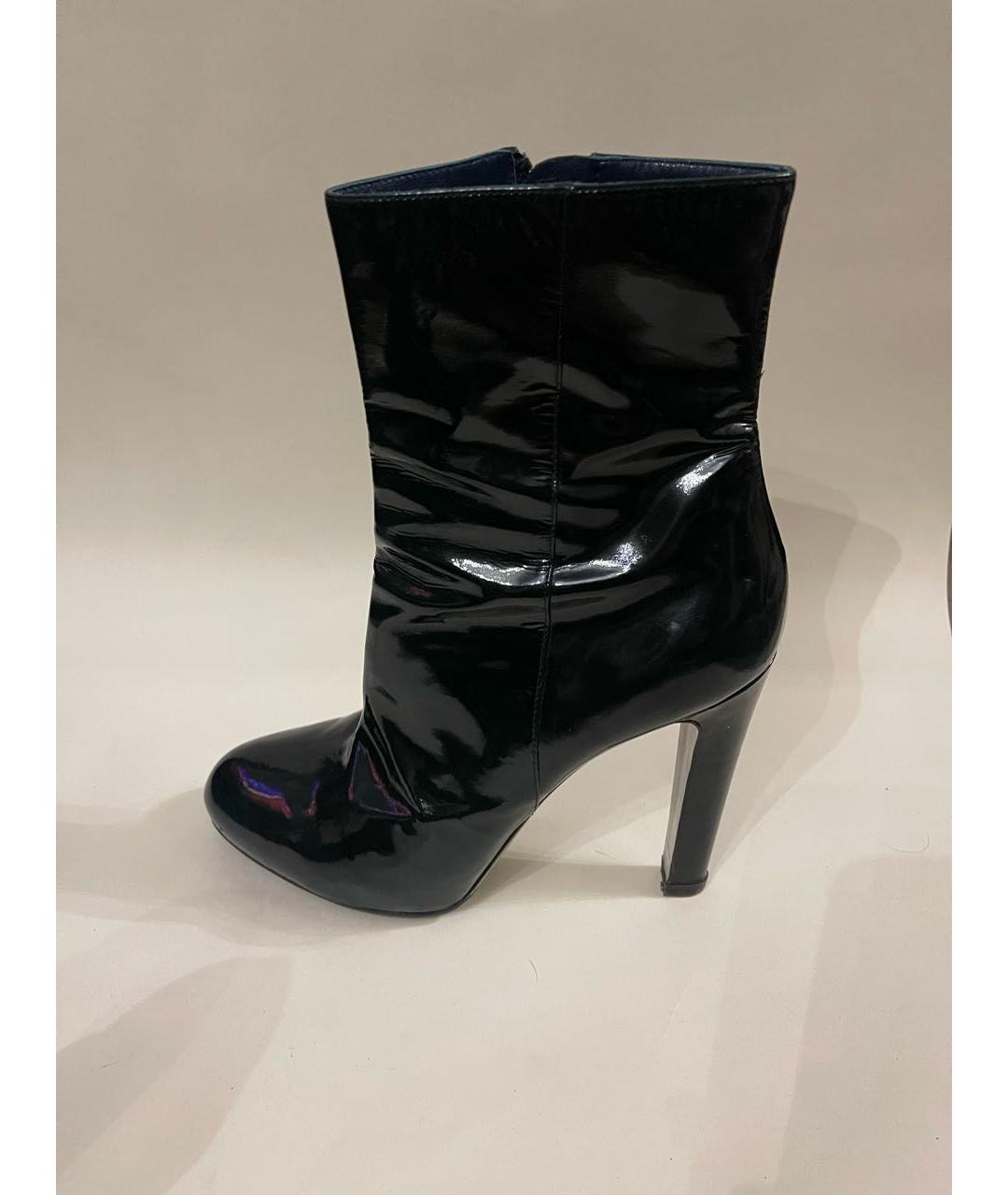 SERGIO ROSSI Темно-синие ботильоны из лакированной кожи, фото 8