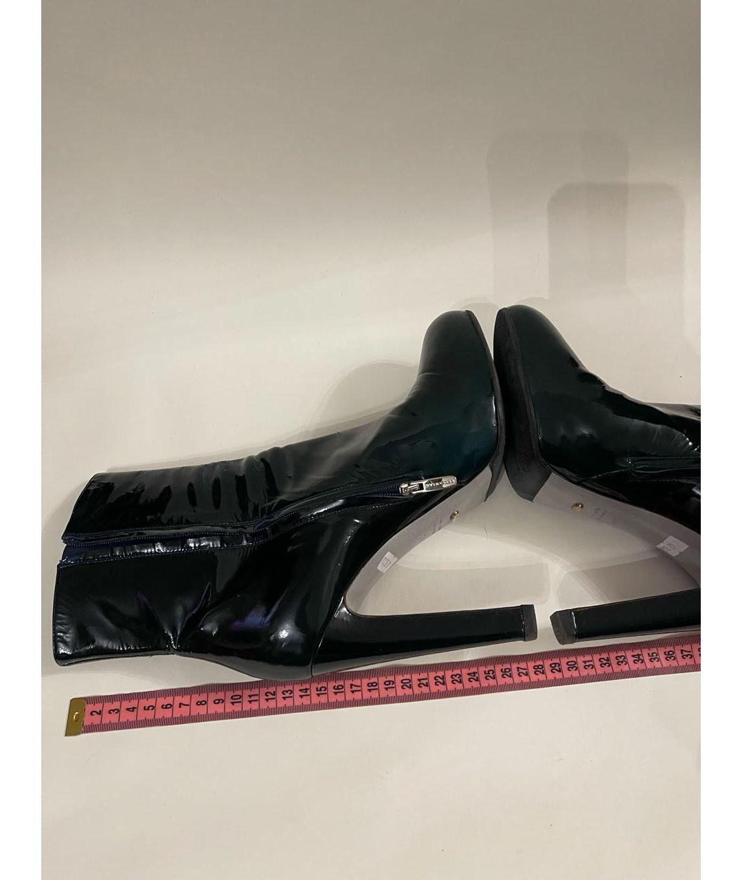 SERGIO ROSSI Темно-синие ботильоны из лакированной кожи, фото 7