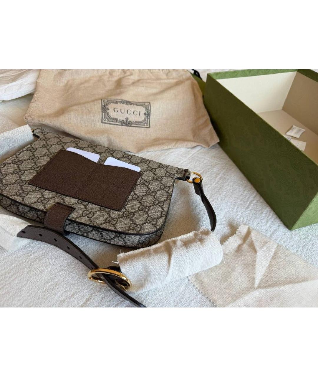 GUCCI Серая кожаная поясная сумка, фото 7