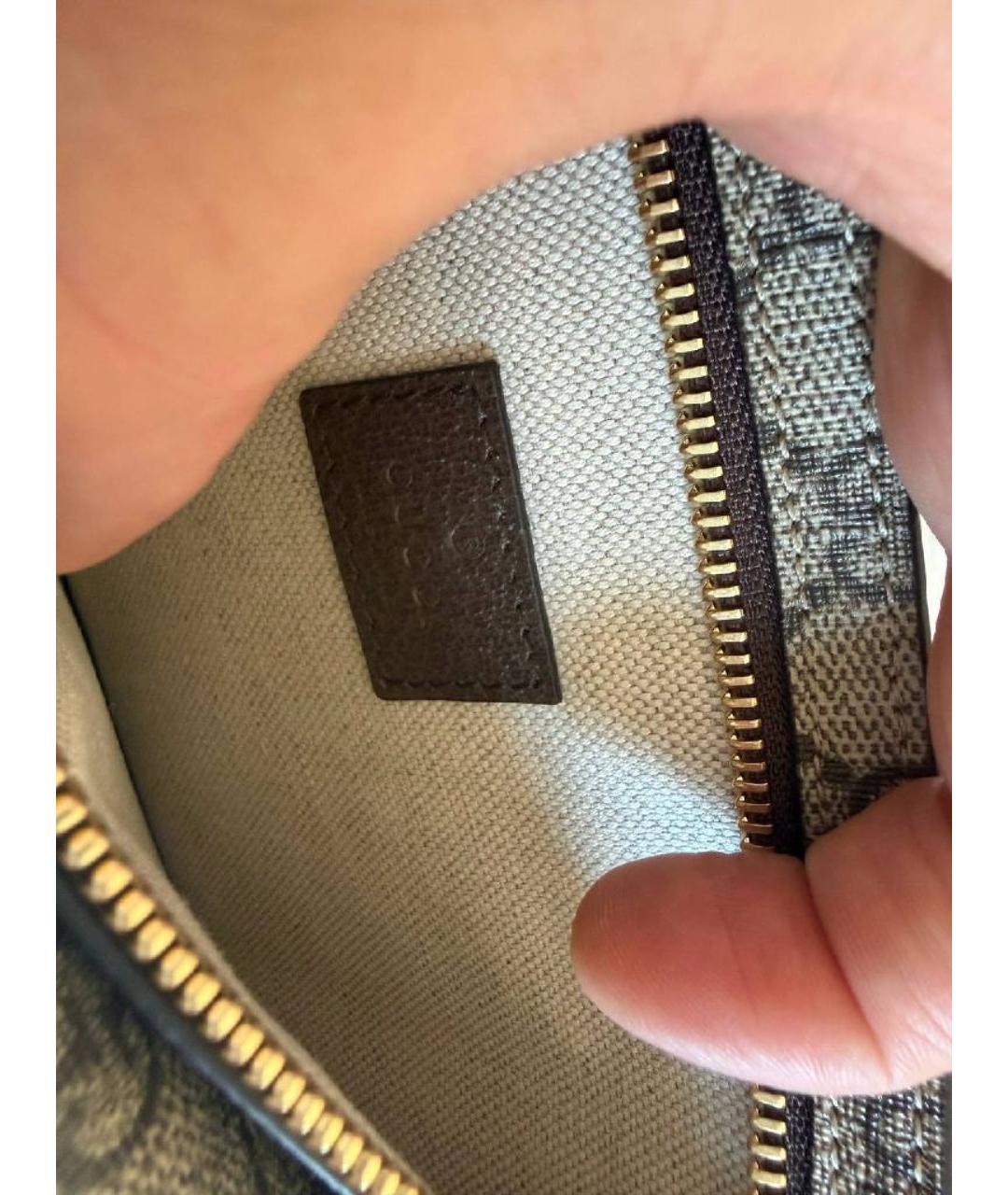 GUCCI Серая кожаная поясная сумка, фото 6