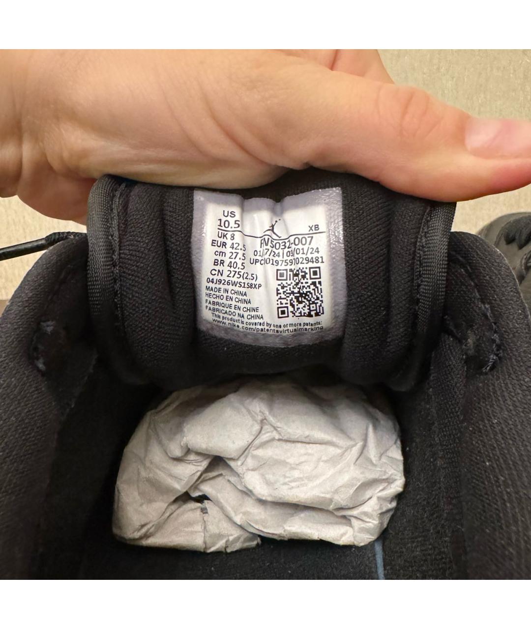 JORDAN Черные кожаные кроссовки, фото 5