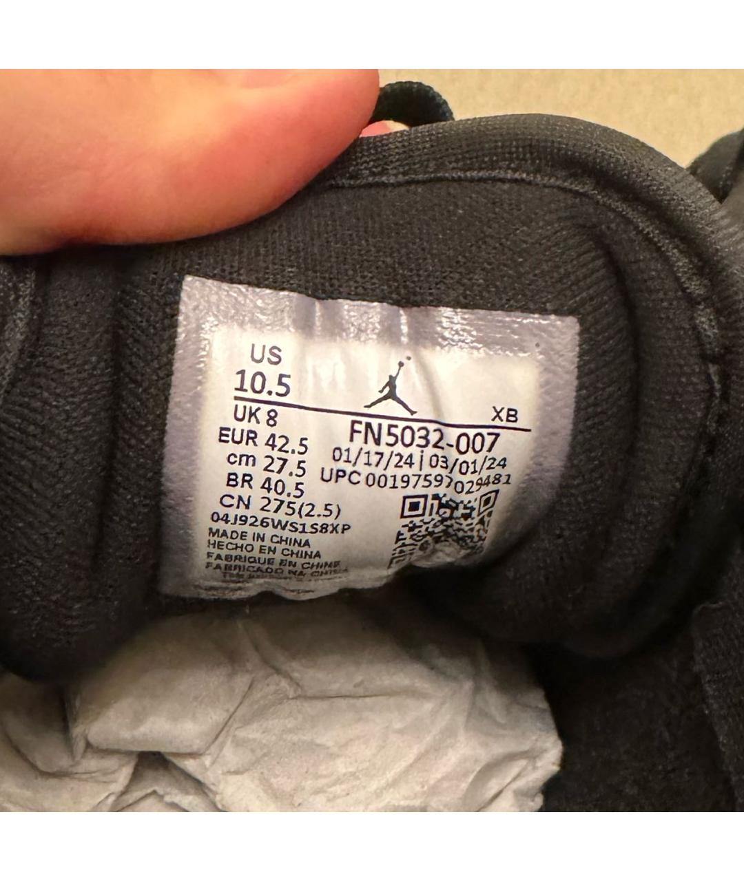 JORDAN Черные кожаные кроссовки, фото 6