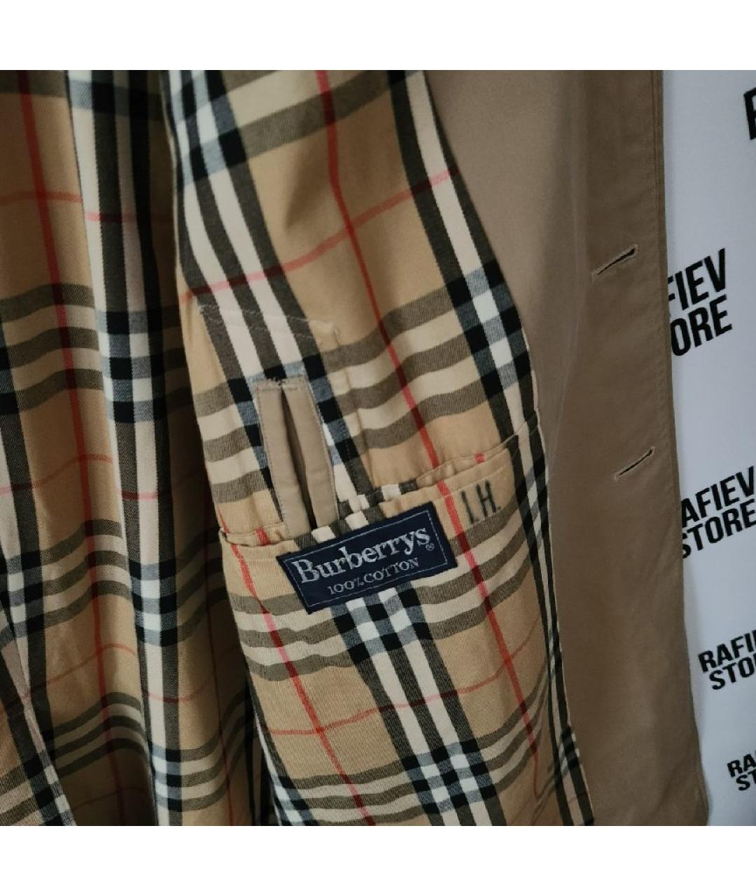 BURBERRY Коричневое хлопковое пальто, фото 6