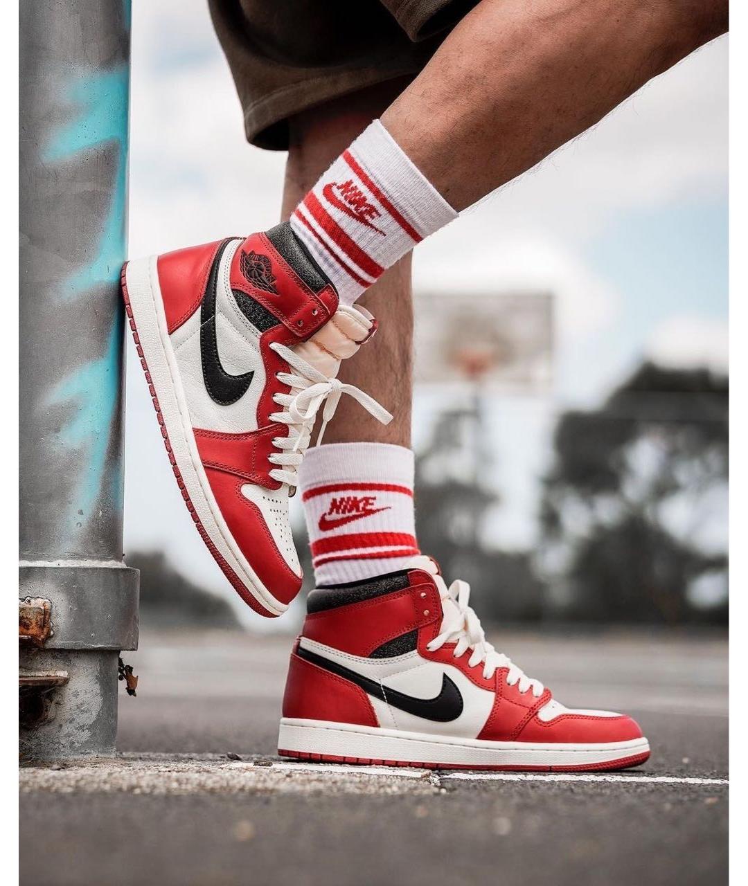 NIKE Красные высокие кроссовки / кеды, фото 4