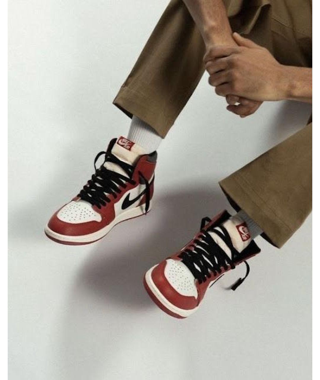 NIKE Красные высокие кроссовки / кеды, фото 5