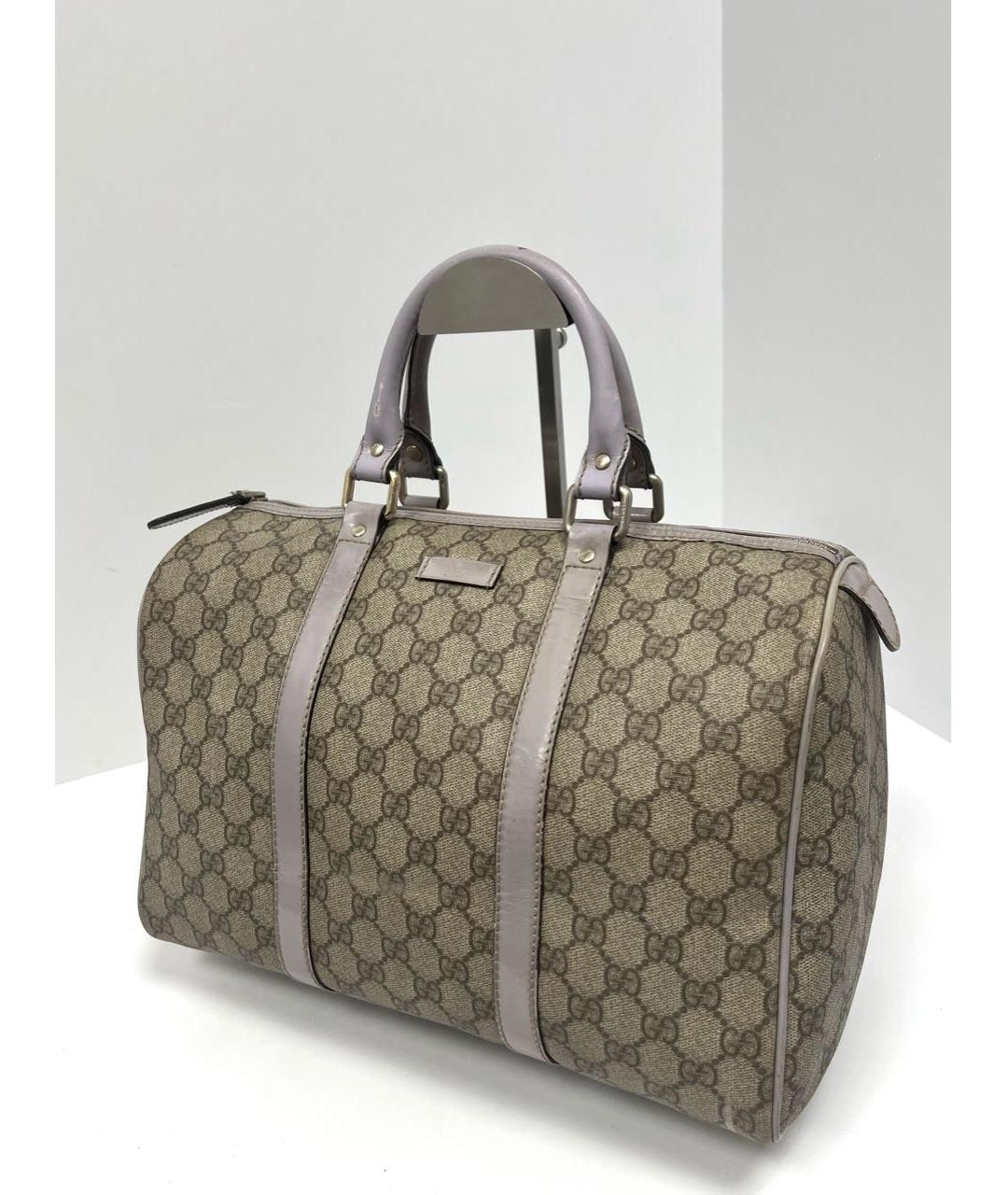 GUCCI Бежевая кожаная сумка с короткими ручками, фото 3