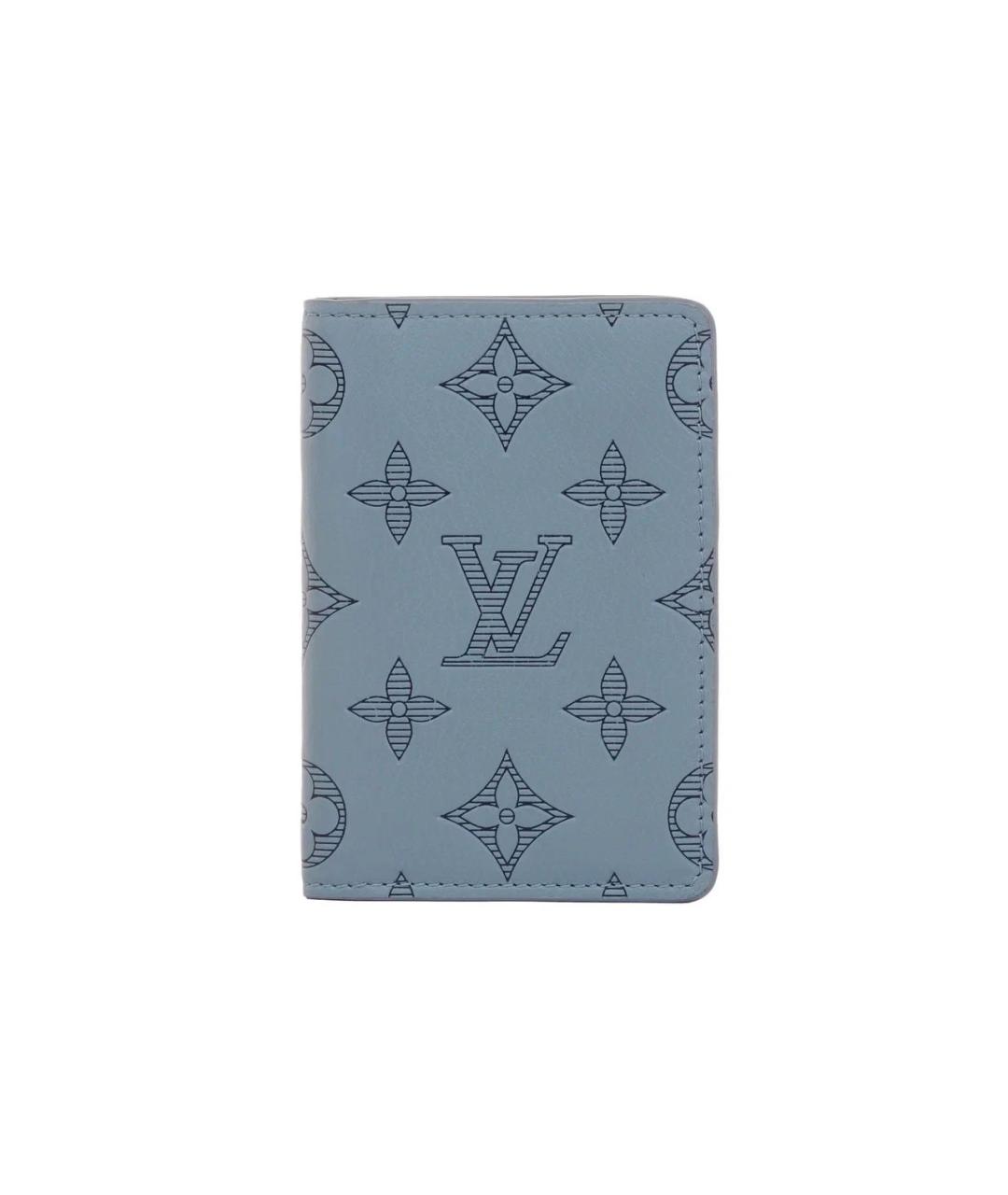 LOUIS VUITTON Голубой кожаный кардхолдер, фото 1