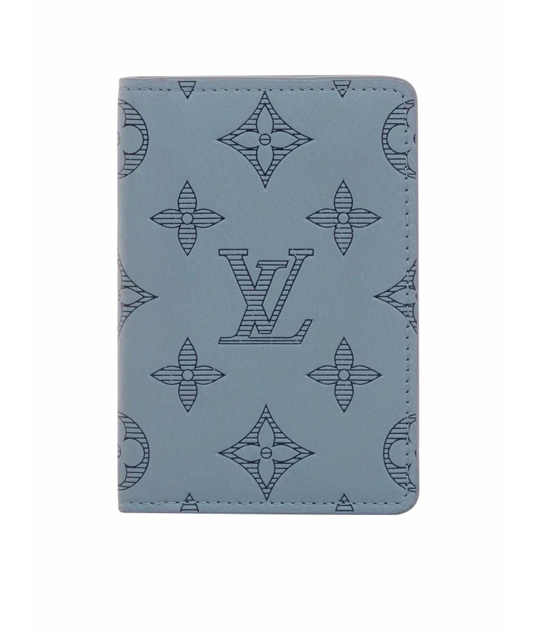 LOUIS VUITTON Голубой кожаный кардхолдер, фото 1