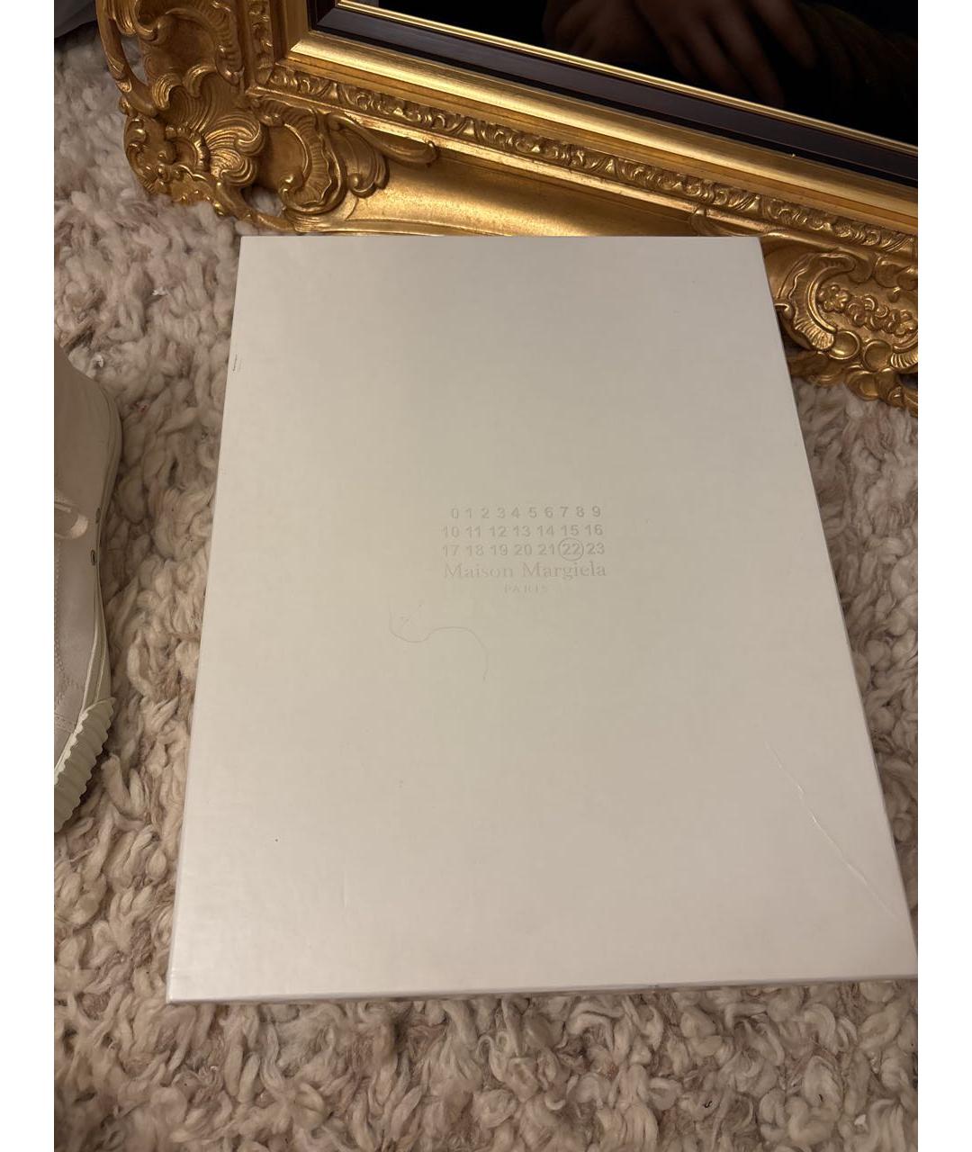 MAISON MARGIELA Белые текстильные высокие кроссовки / кеды, фото 8