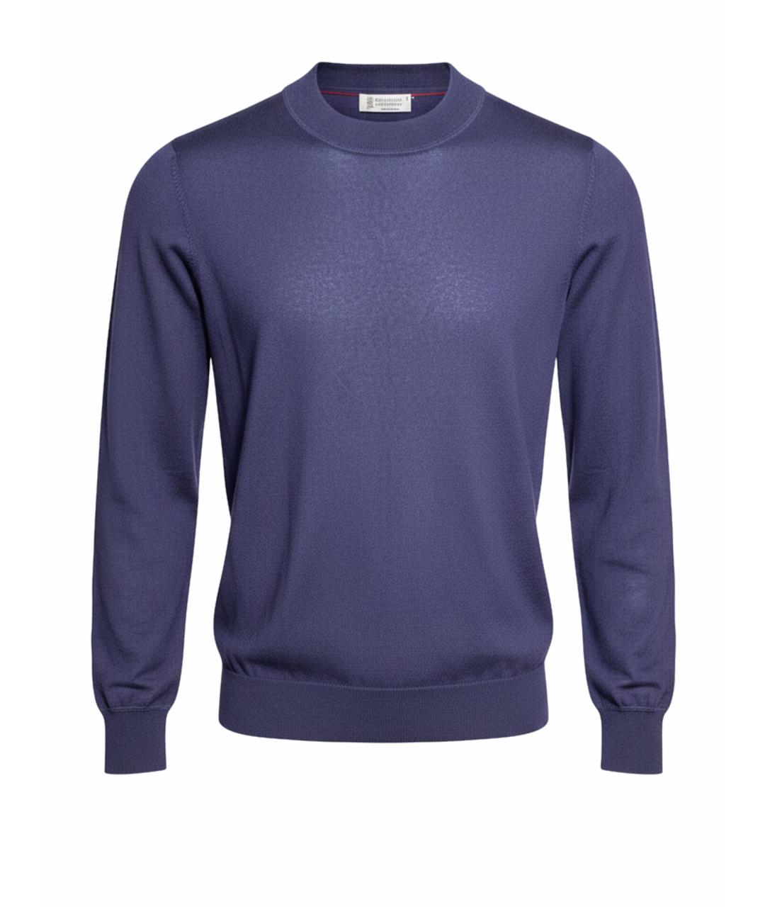 BRUNELLO CUCINELLI Темно-синий замшевый джемпер / свитер, фото 1