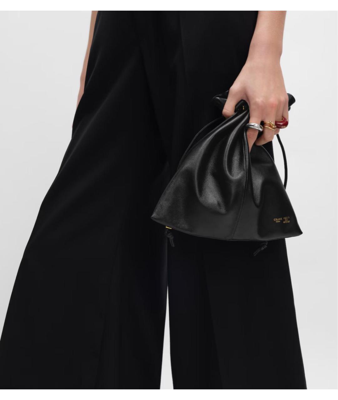 CELINE Черная кожаная сумка через плечо, фото 3