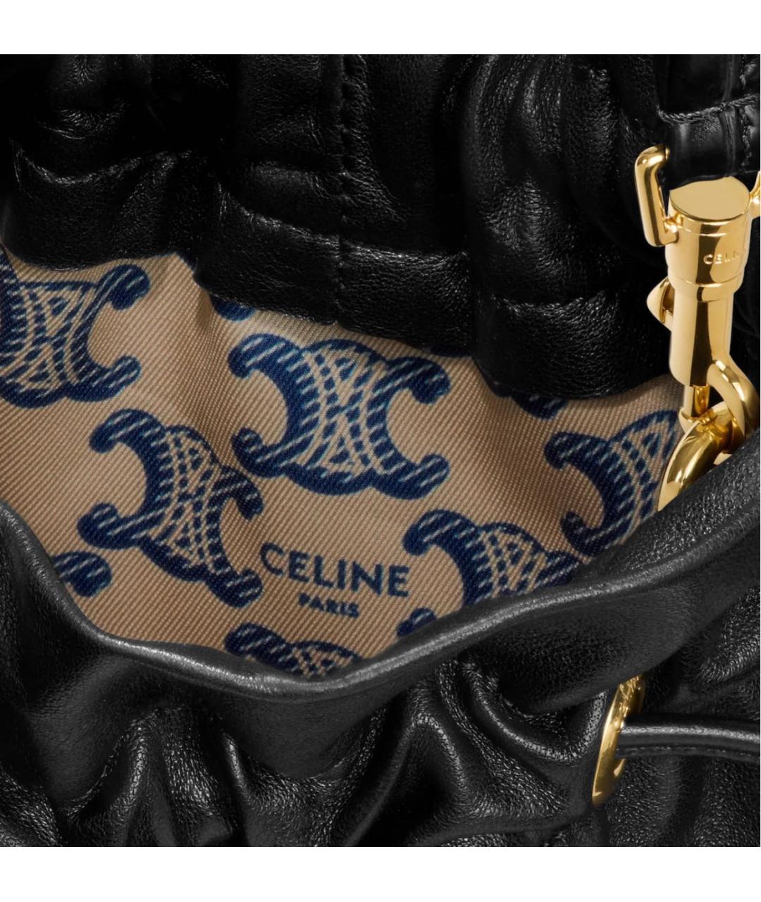 CELINE Черная кожаная сумка через плечо, фото 4