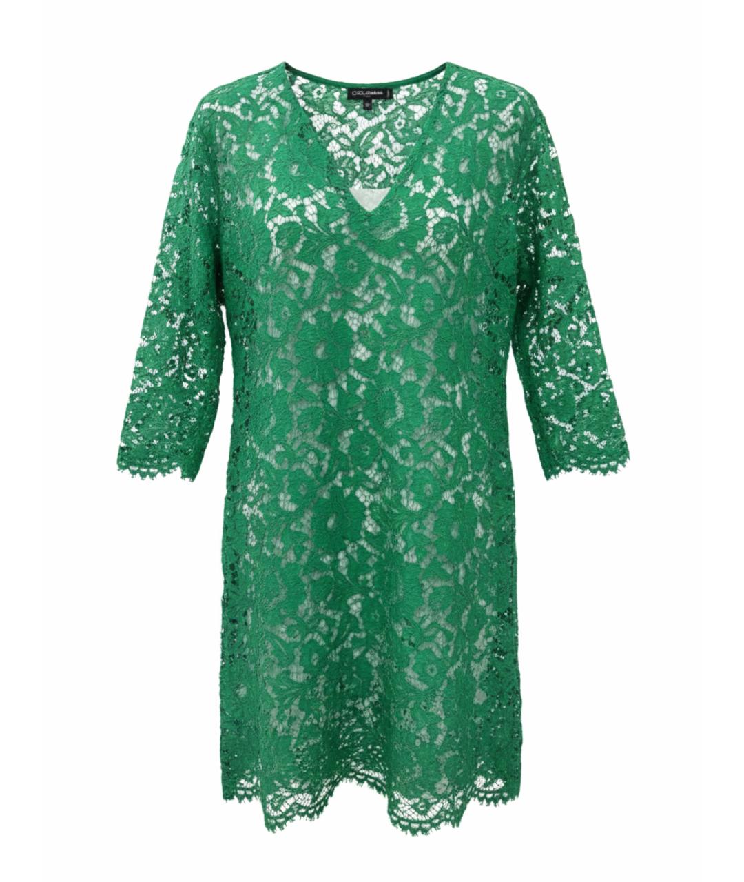 VALENTINO Зеленые кружевное повседневное платье, фото 1