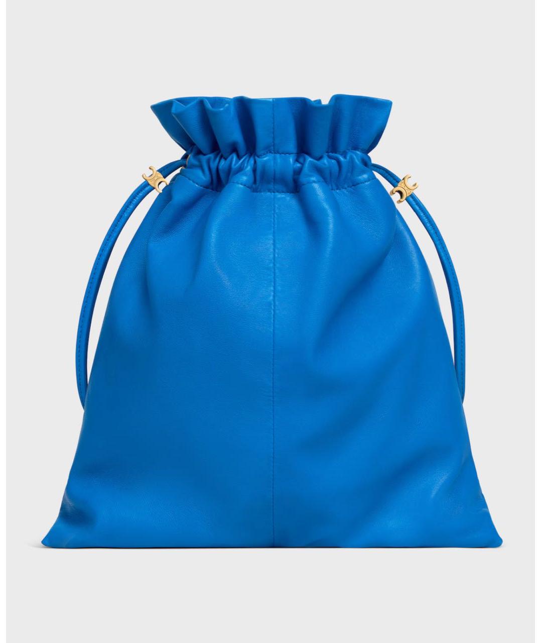 CELINE Синяя кожаная сумка через плечо, фото 4