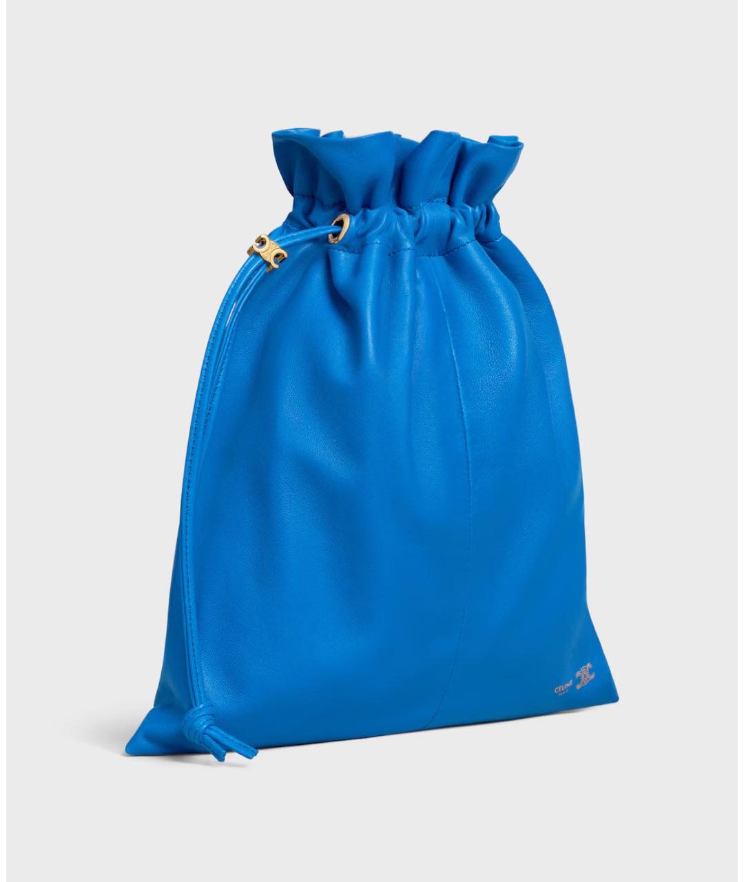 CELINE Синяя кожаная сумка через плечо, фото 2