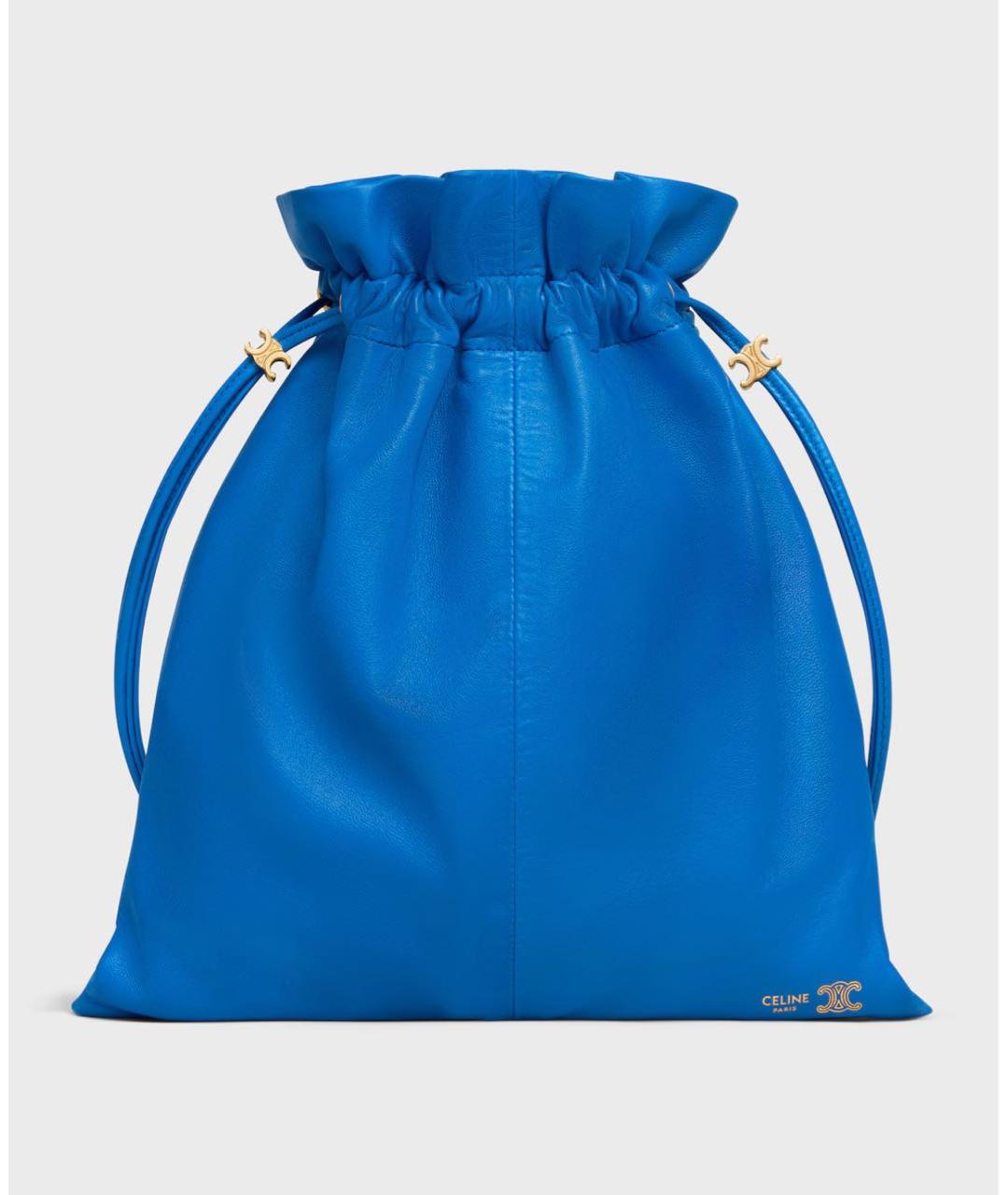 CELINE Синяя кожаная сумка через плечо, фото 5