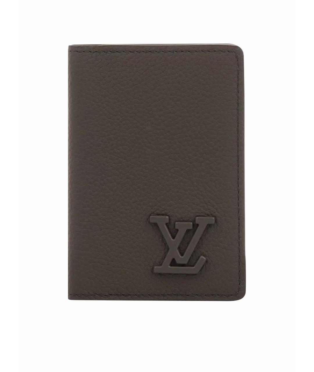LOUIS VUITTON Хаки кожаный кардхолдер, фото 1