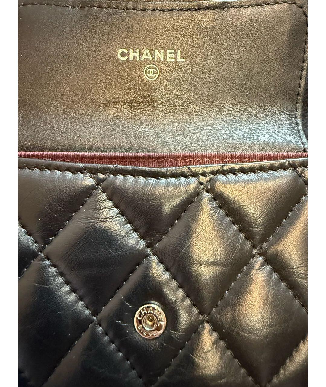 CHANEL Черный кожаный кошелек, фото 3