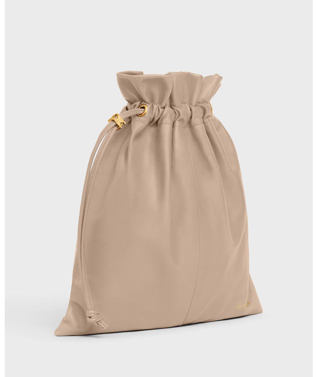 CELINE Бежевая кожаная сумка через плечо, фото 2