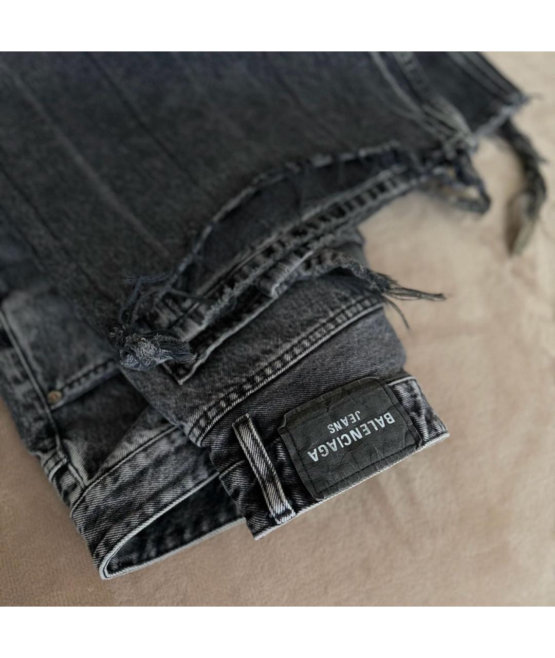 BALENCIAGA Антрацитовые хлопковые прямые джинсы, фото 6