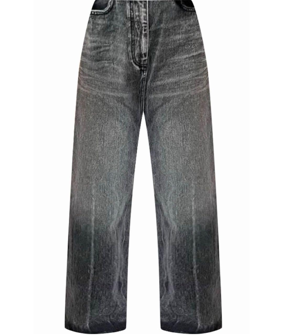 BALENCIAGA Антрацитовые хлопковые прямые джинсы, фото 1