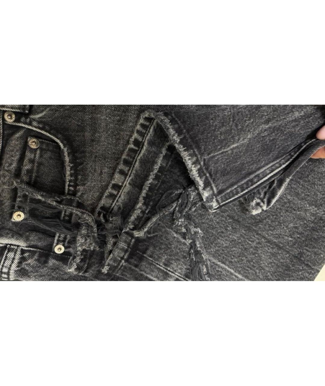 BALENCIAGA Антрацитовые хлопковые прямые джинсы, фото 4