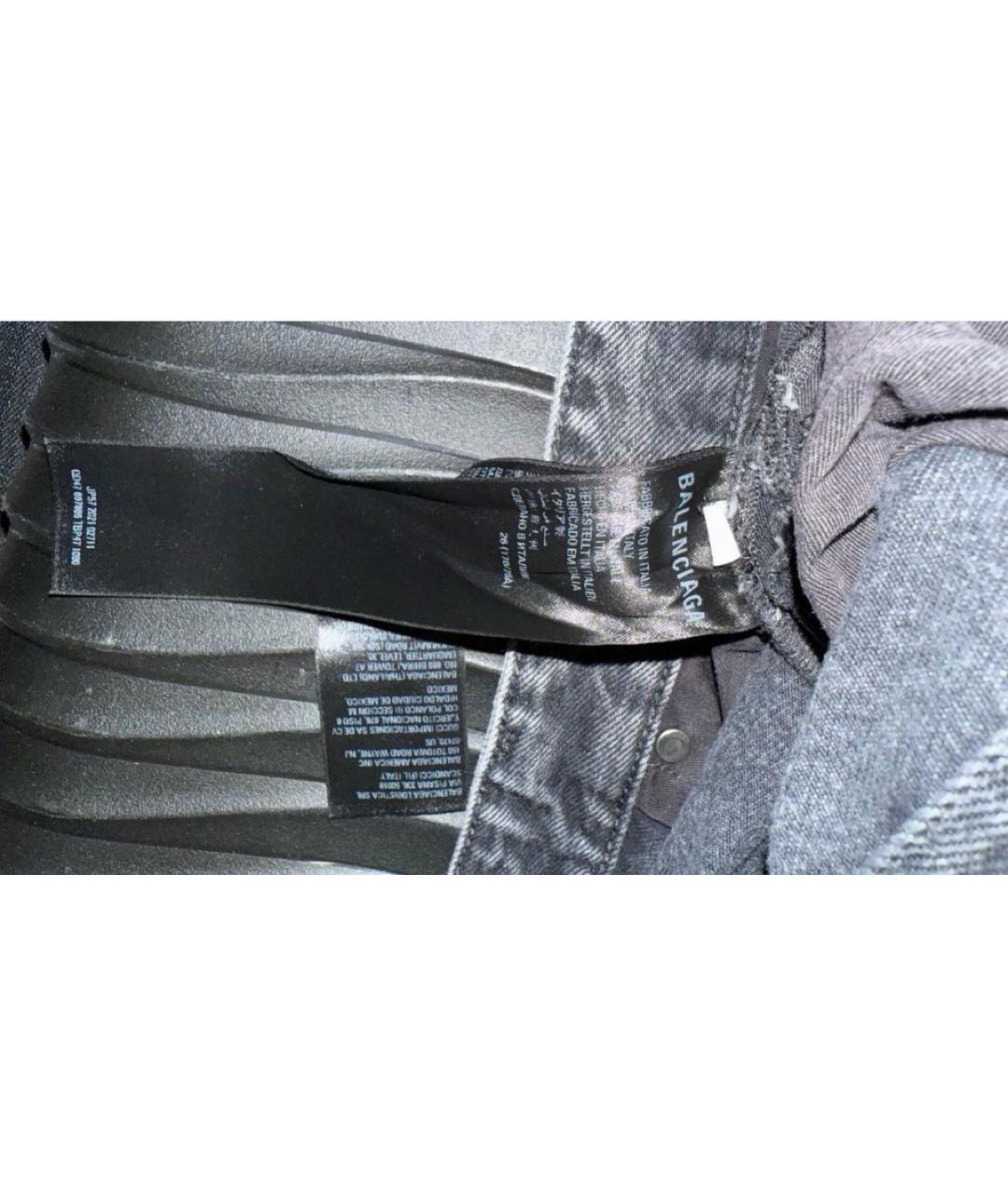 BALENCIAGA Антрацитовые хлопковые прямые джинсы, фото 5