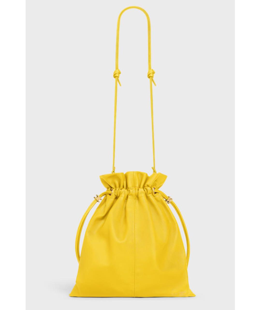 CELINE Желтая кожаная сумка через плечо, фото 2