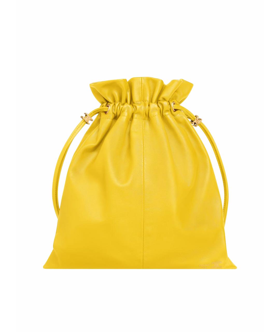 CELINE Желтая кожаная сумка через плечо, фото 1