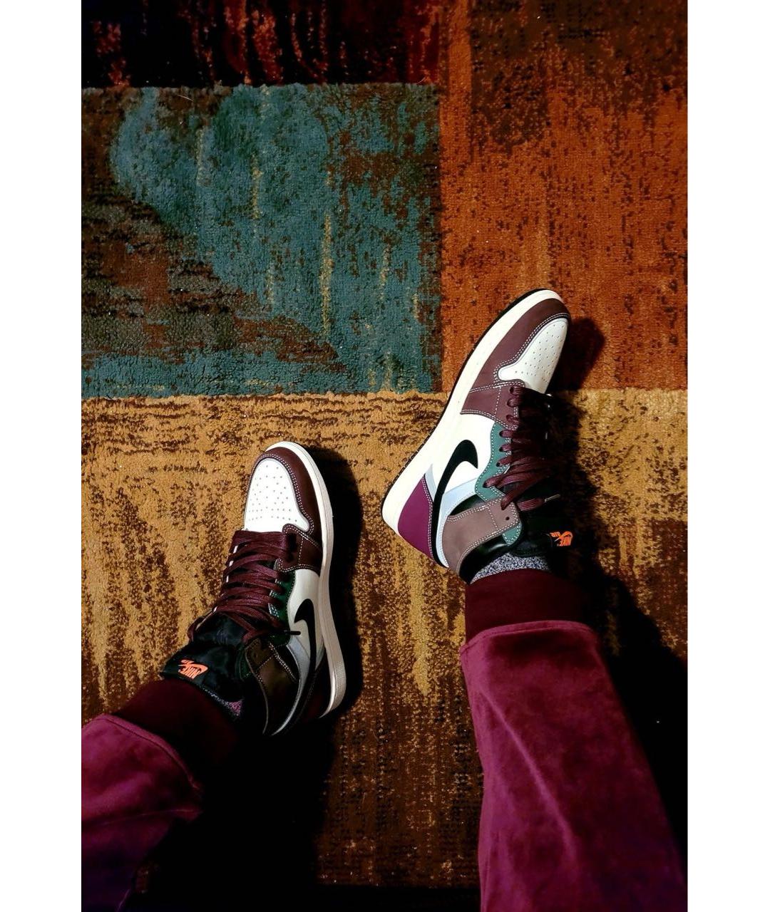 NIKE Коричневые высокие кроссовки / кеды, фото 3