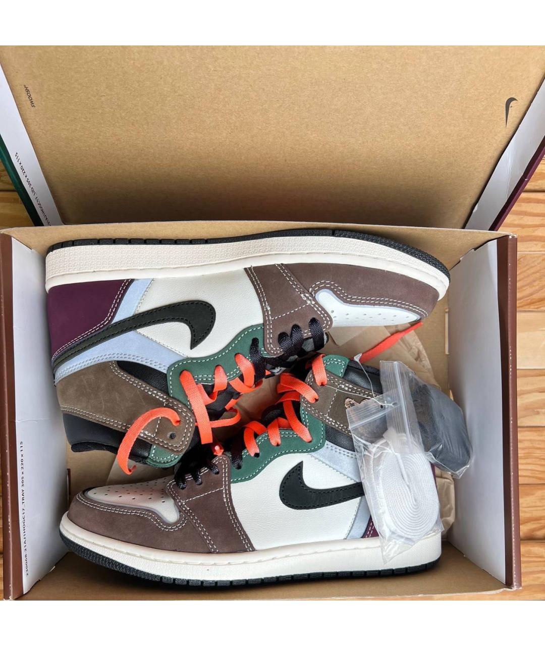 NIKE Коричневые высокие кроссовки / кеды, фото 8