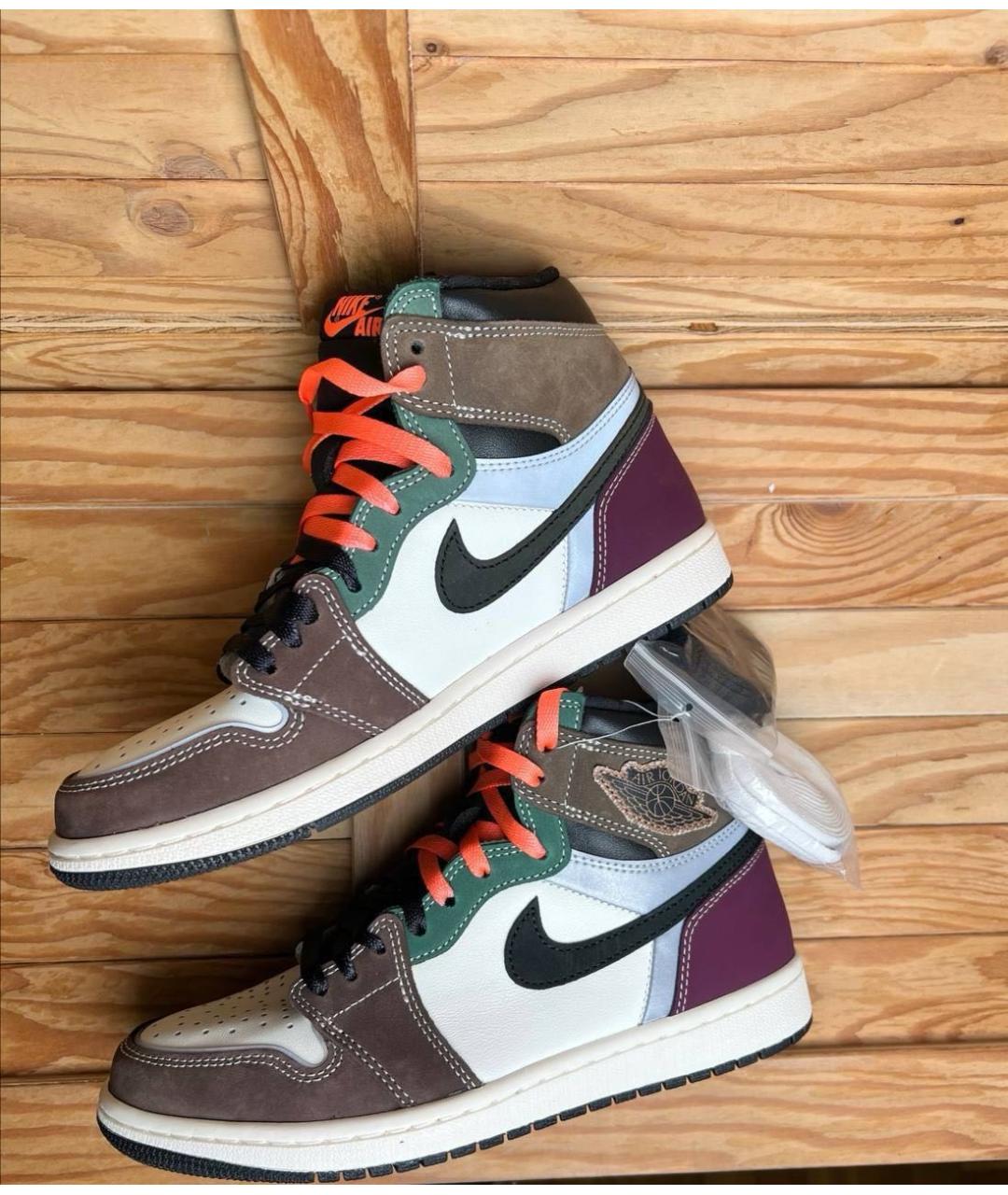 NIKE Коричневые высокие кроссовки / кеды, фото 6