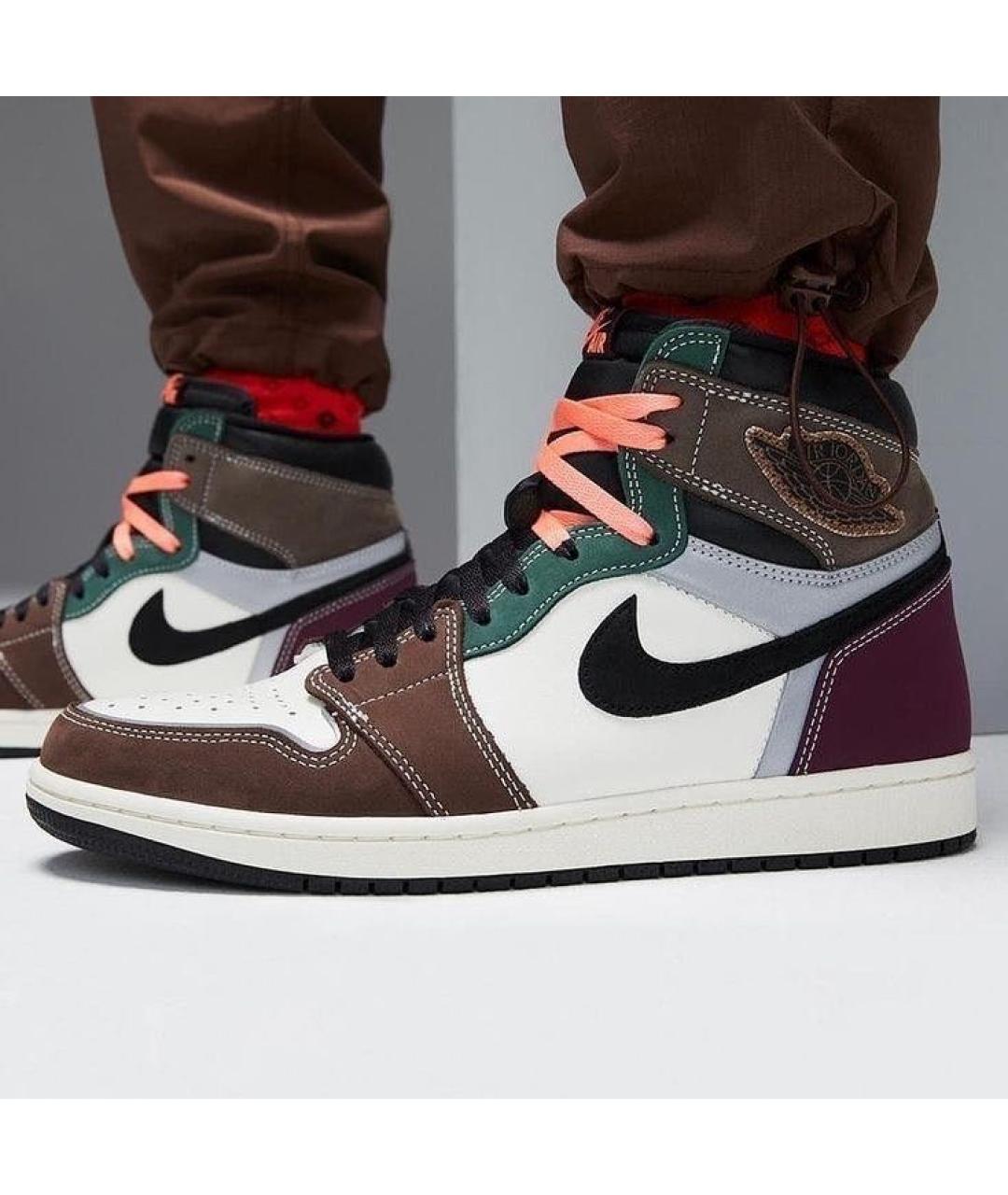 NIKE Коричневые высокие кроссовки / кеды, фото 4