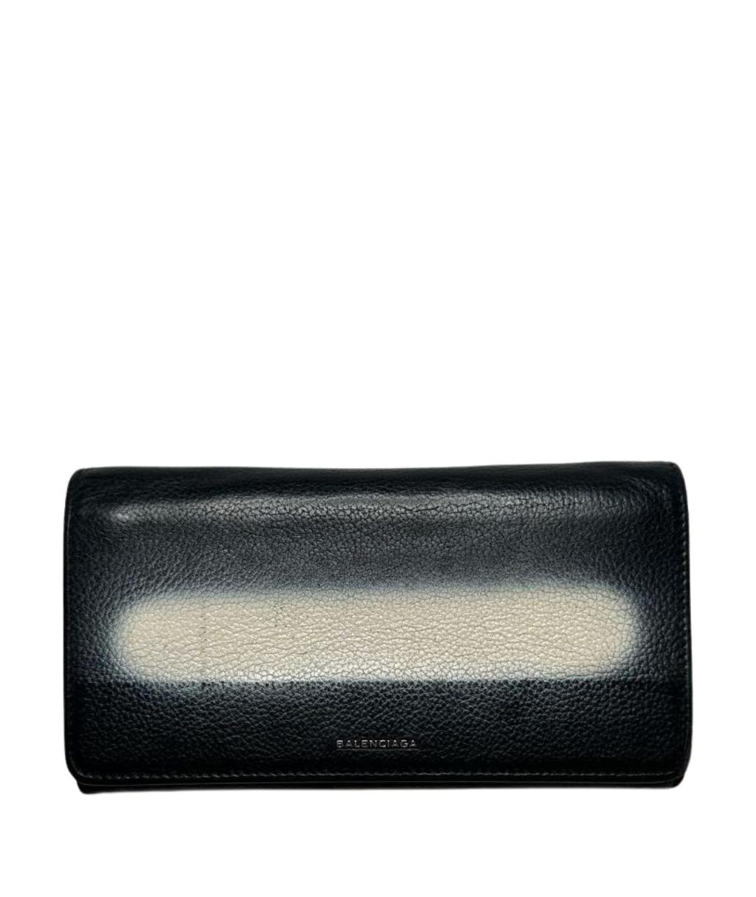 BALENCIAGA Черный кожаный кошелек, фото 1