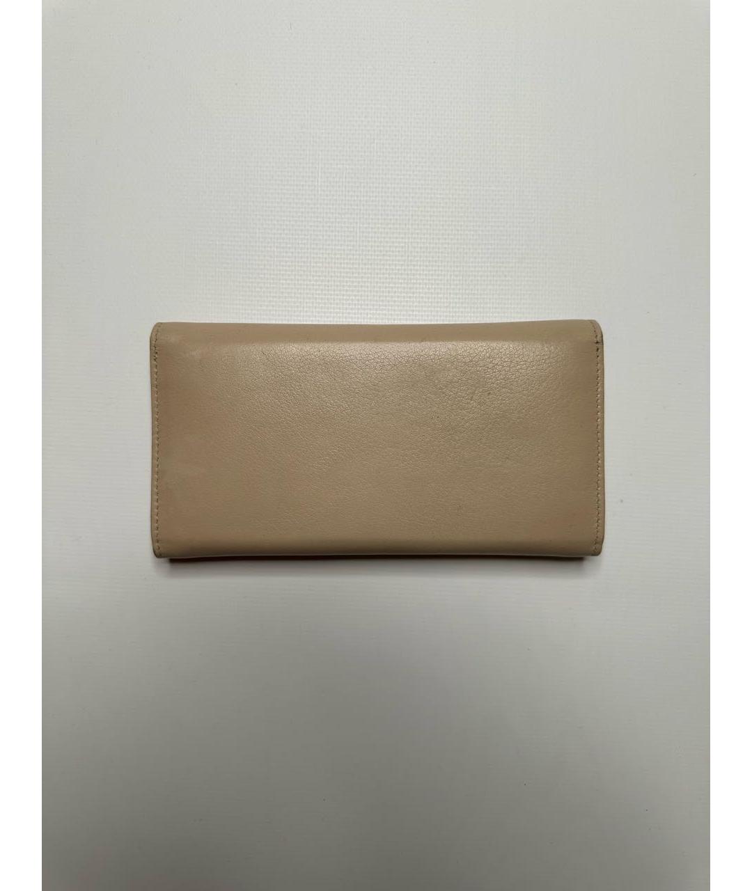 BALENCIAGA Бежевый кожаный кошелек, фото 2
