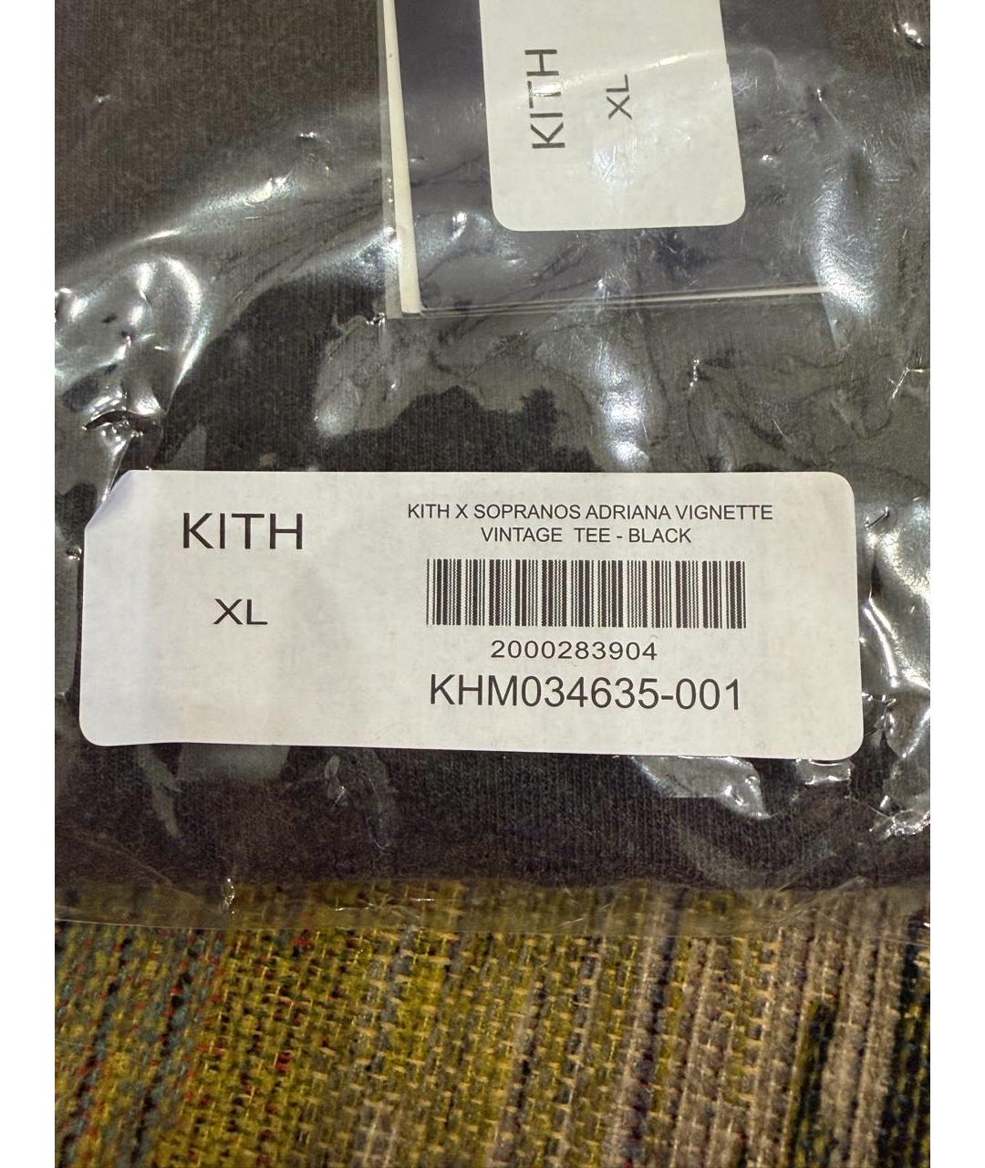 KITH Черная хлопковая футболка, фото 5