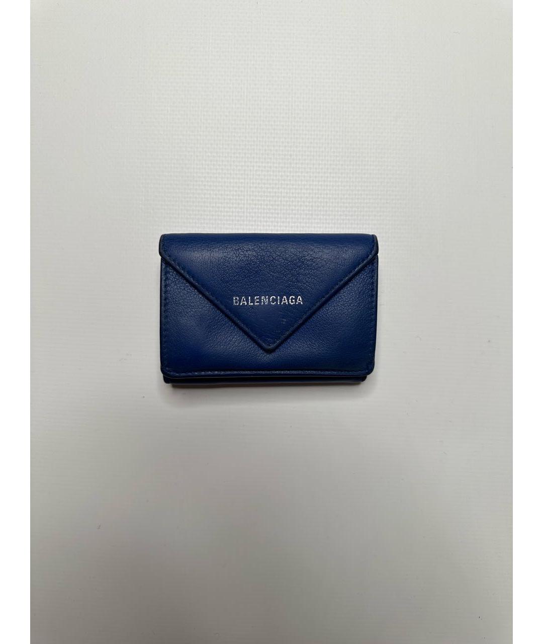 BALENCIAGA Синий кожаный кошелек, фото 9