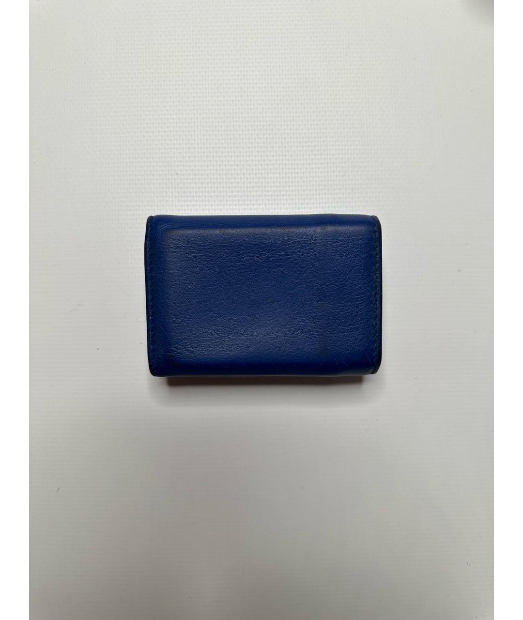 BALENCIAGA Синий кожаный кошелек, фото 3