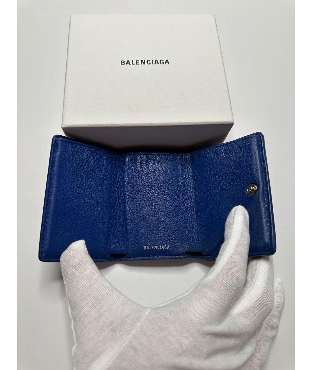 BALENCIAGA Синий кожаный кошелек, фото 5