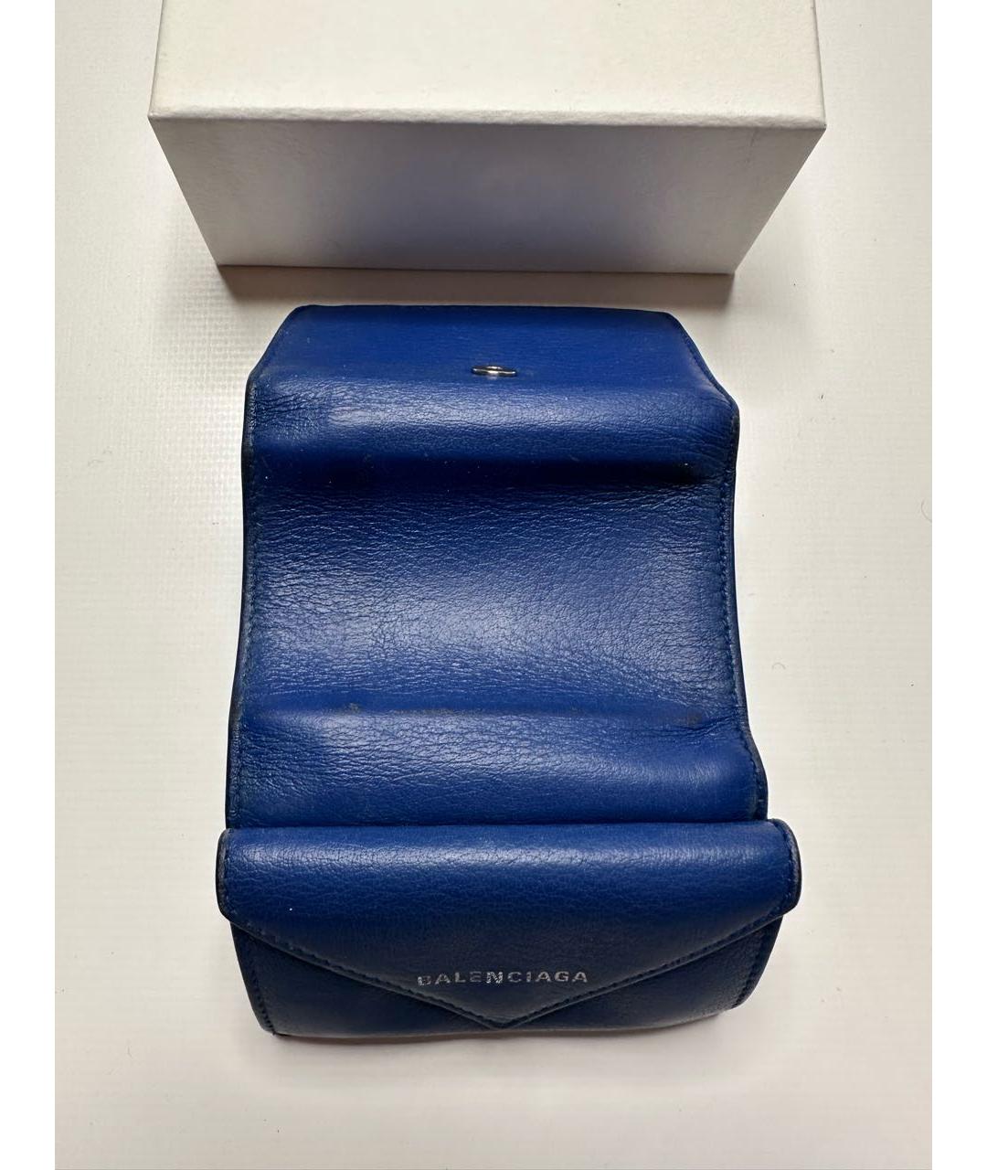 BALENCIAGA Синий кожаный кошелек, фото 8