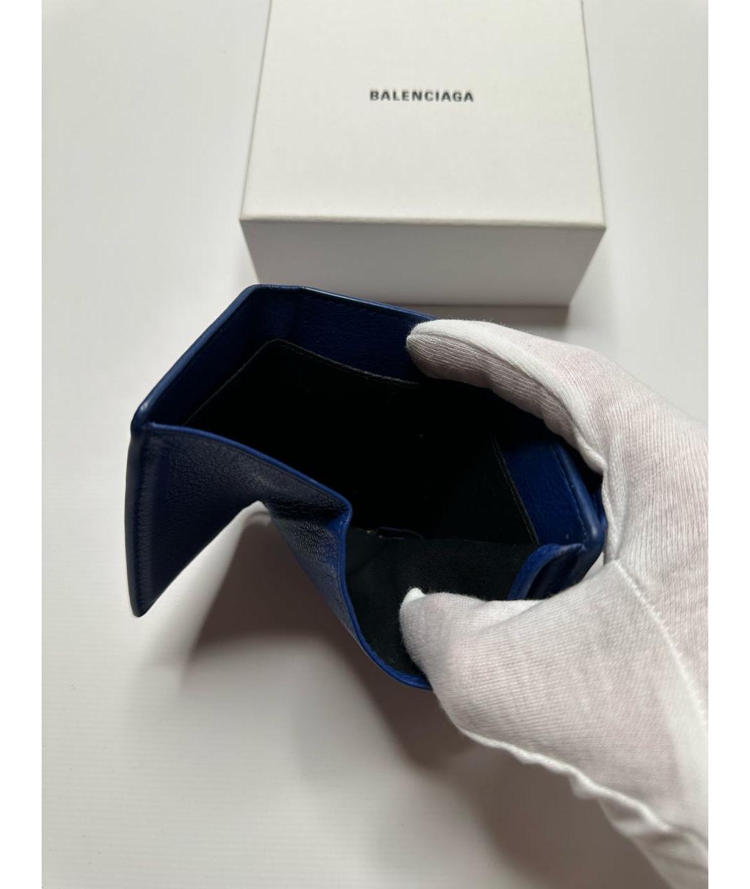 BALENCIAGA Синий кожаный кошелек, фото 7