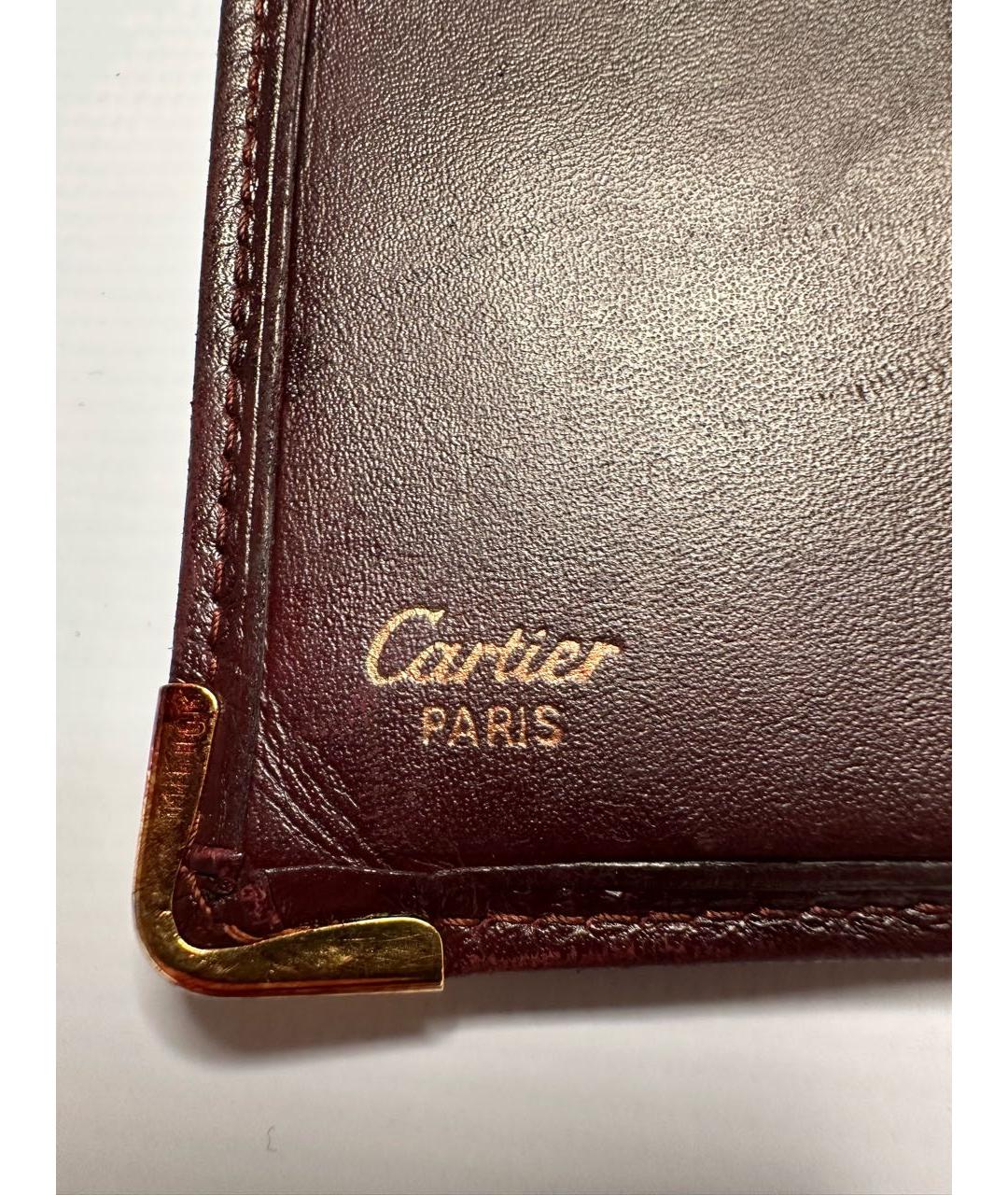 CARTIER Бордовый кожаный кошелек, фото 5